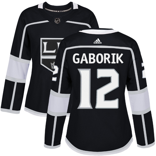Adidas Kings #12 Marian Gaborik Black Home Authentic Women's Stitched NHL Jersey - Click Image to Close